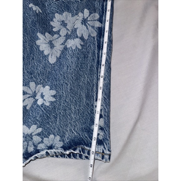 We The Free Good Luck Barrel Printed Jeans Women's Size 30 10 Floral Daisy - Picture 7 of 9